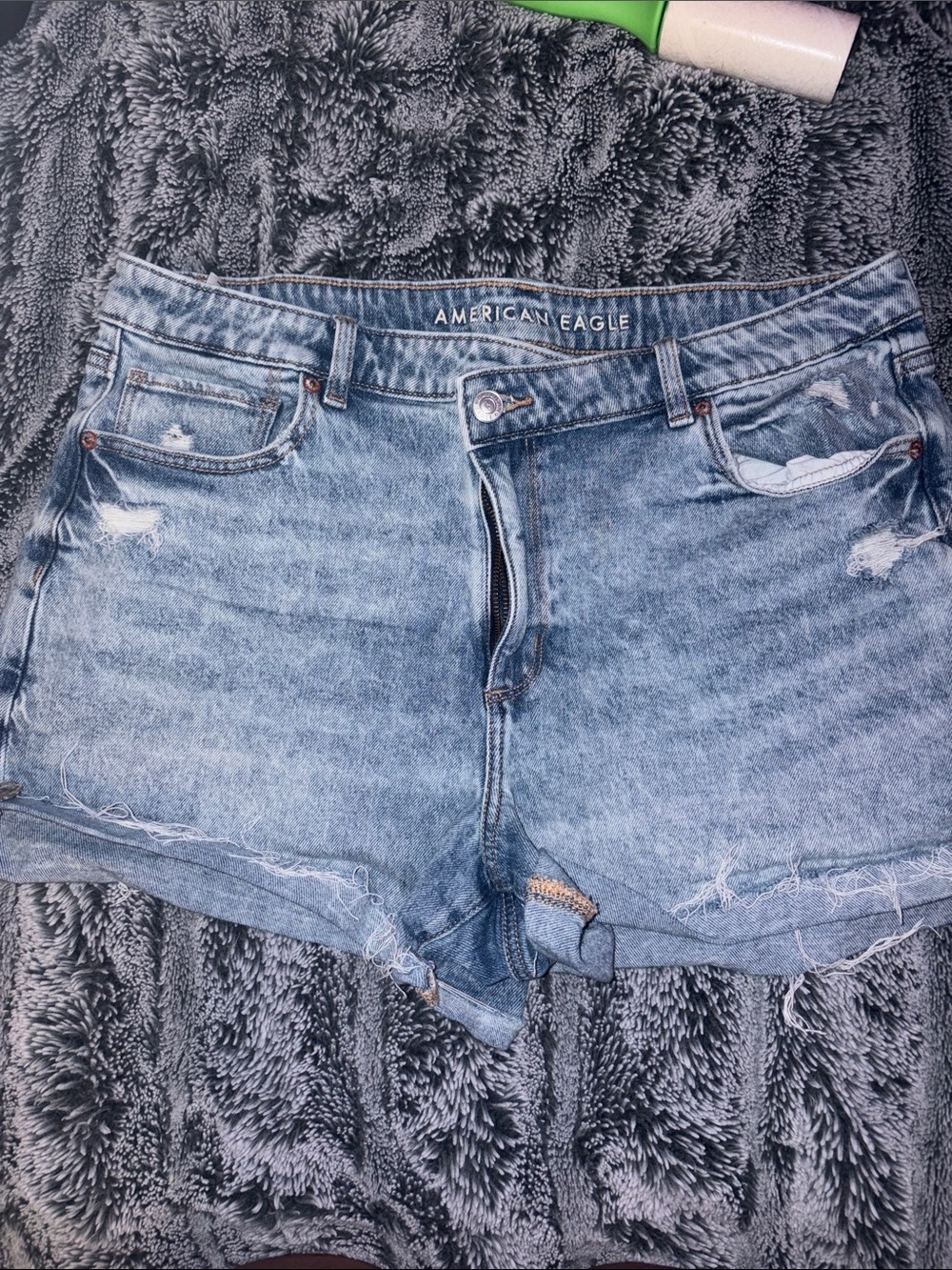 American Eagle Outfitters Light Wash Distressed Denim Shorts